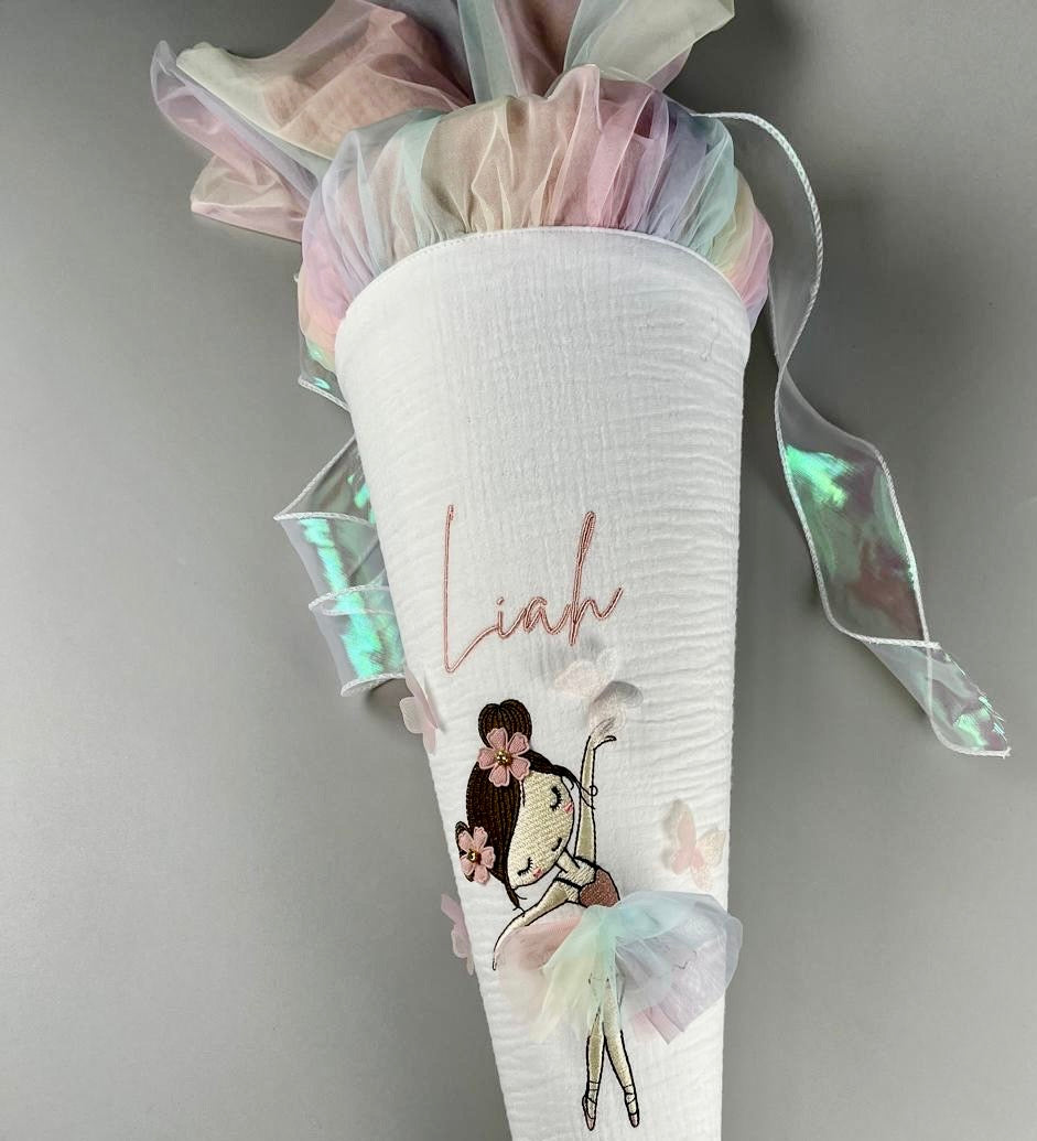Kita Tüte - Ballerina (weiß / Regenbogen)
