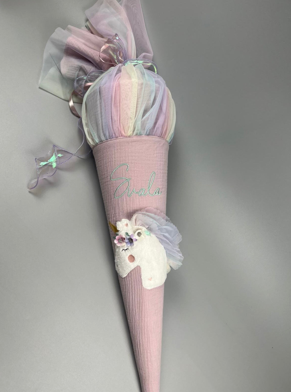 Schultüte - Einhorn Regenbogen/ rosa