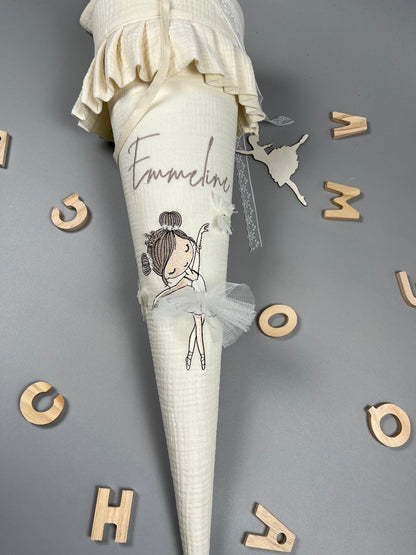 Schultüte - Ballerina ecru