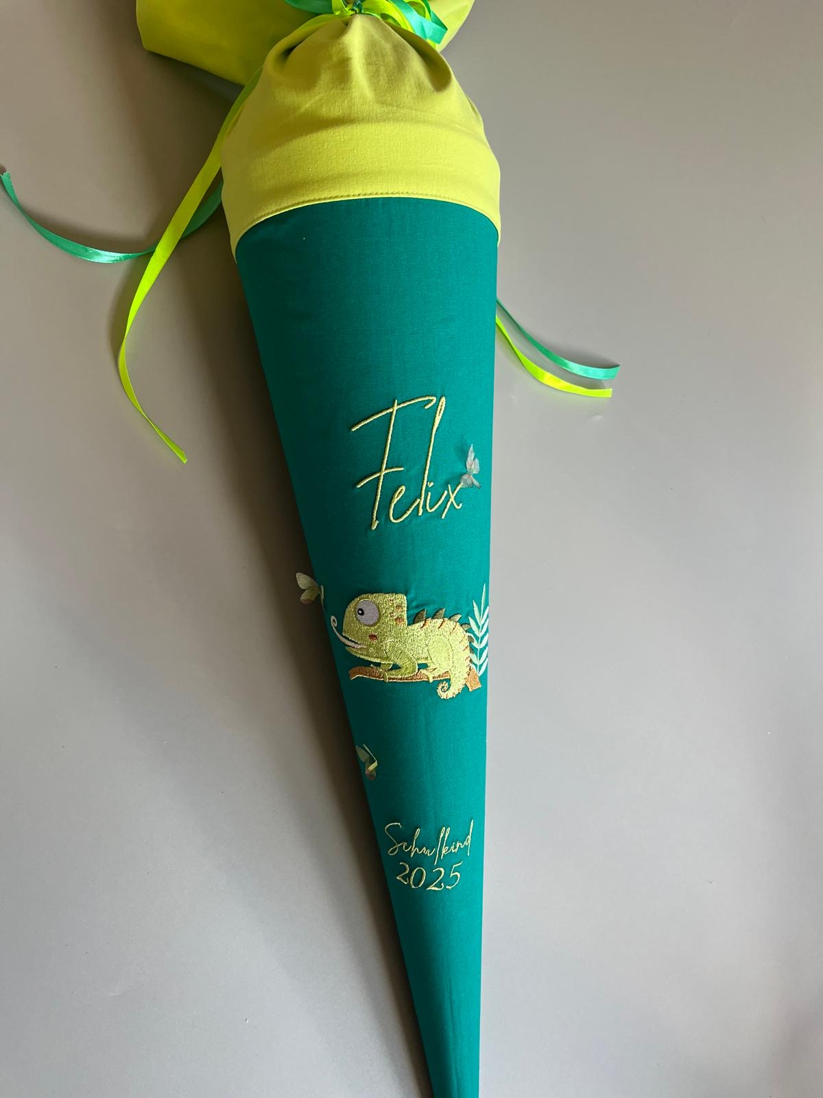 Schultüte - Chamäleon (grün)