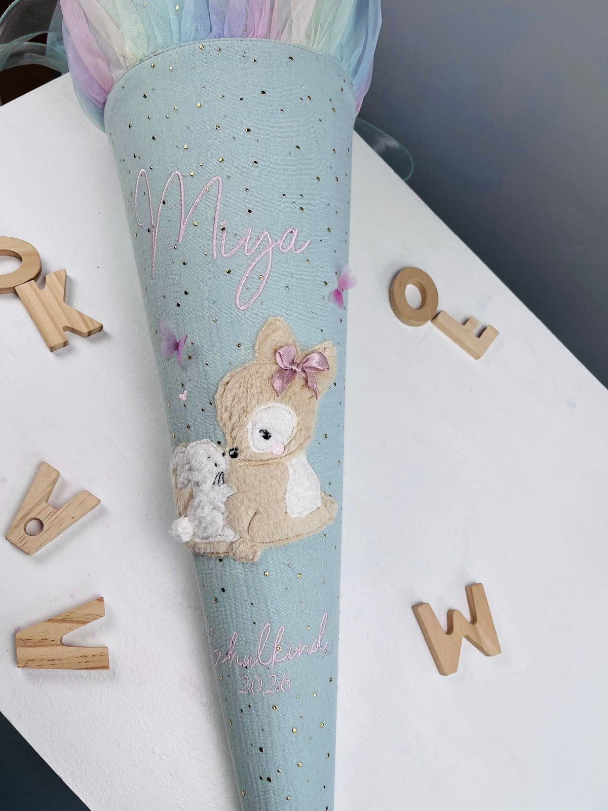 Schultüte - Rehkitz mit Häschen