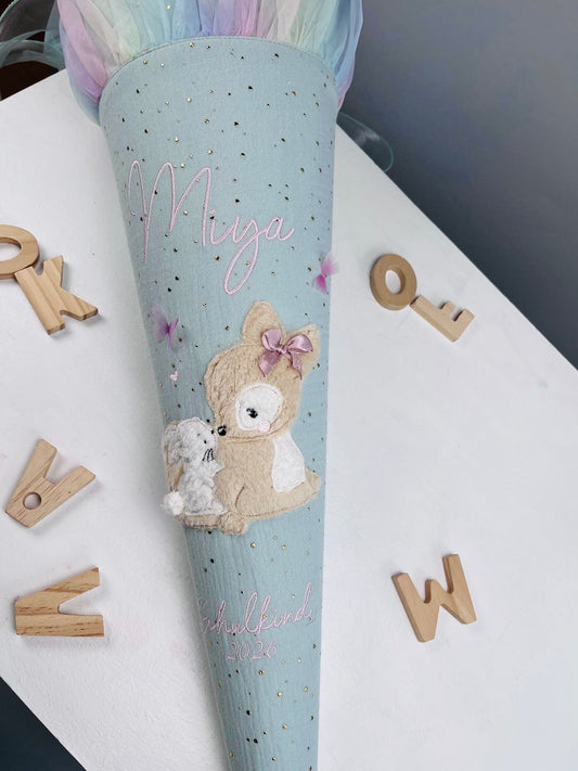 Schultüte - Rehkitz mit Häschen
