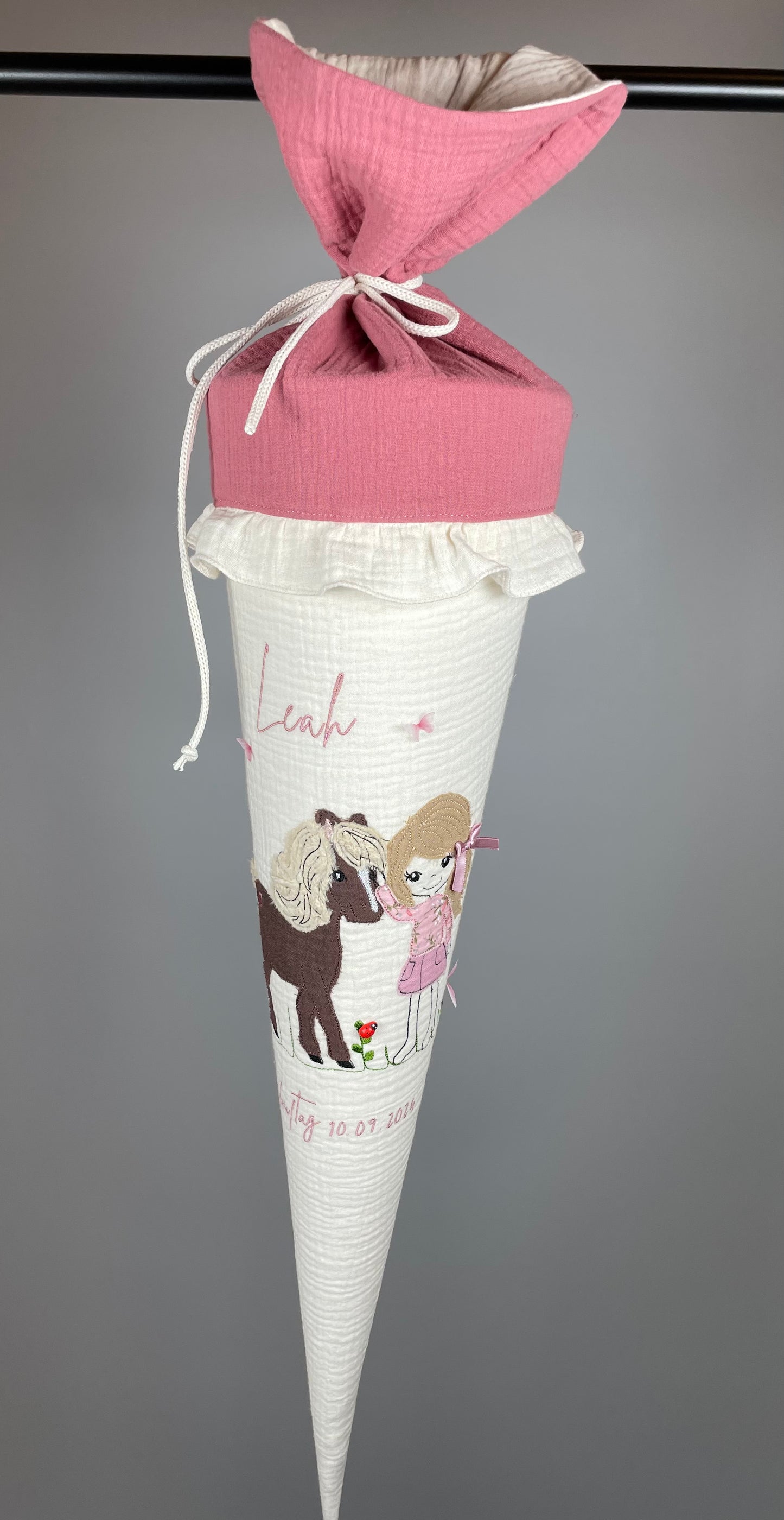 Schultüte - Mädchen mit Pferd (rosa)