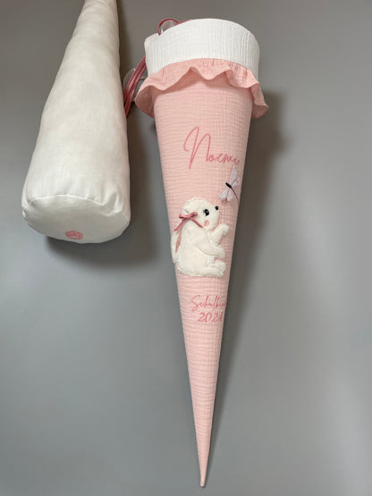 Schultüte - Häschen mit Libelle (apricot)