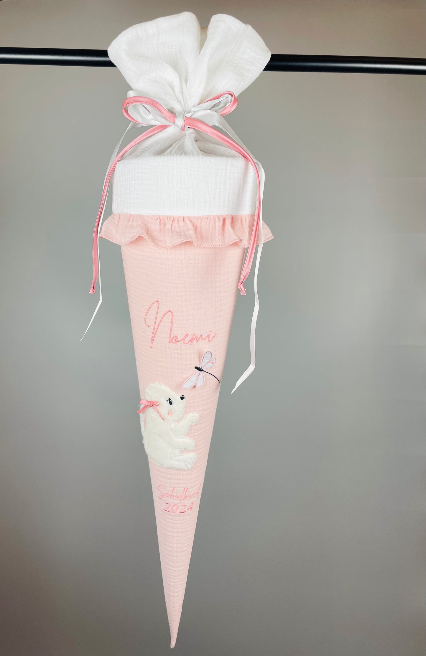 Schultüte - Häschen mit Libelle (apricot)