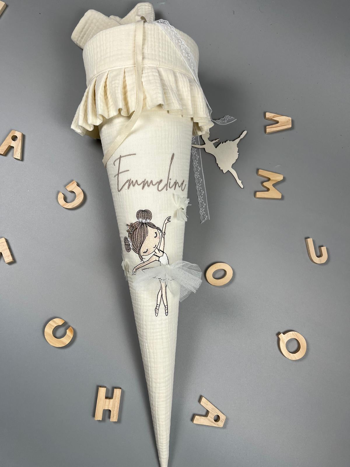 Schultüte - Ballerina ecru